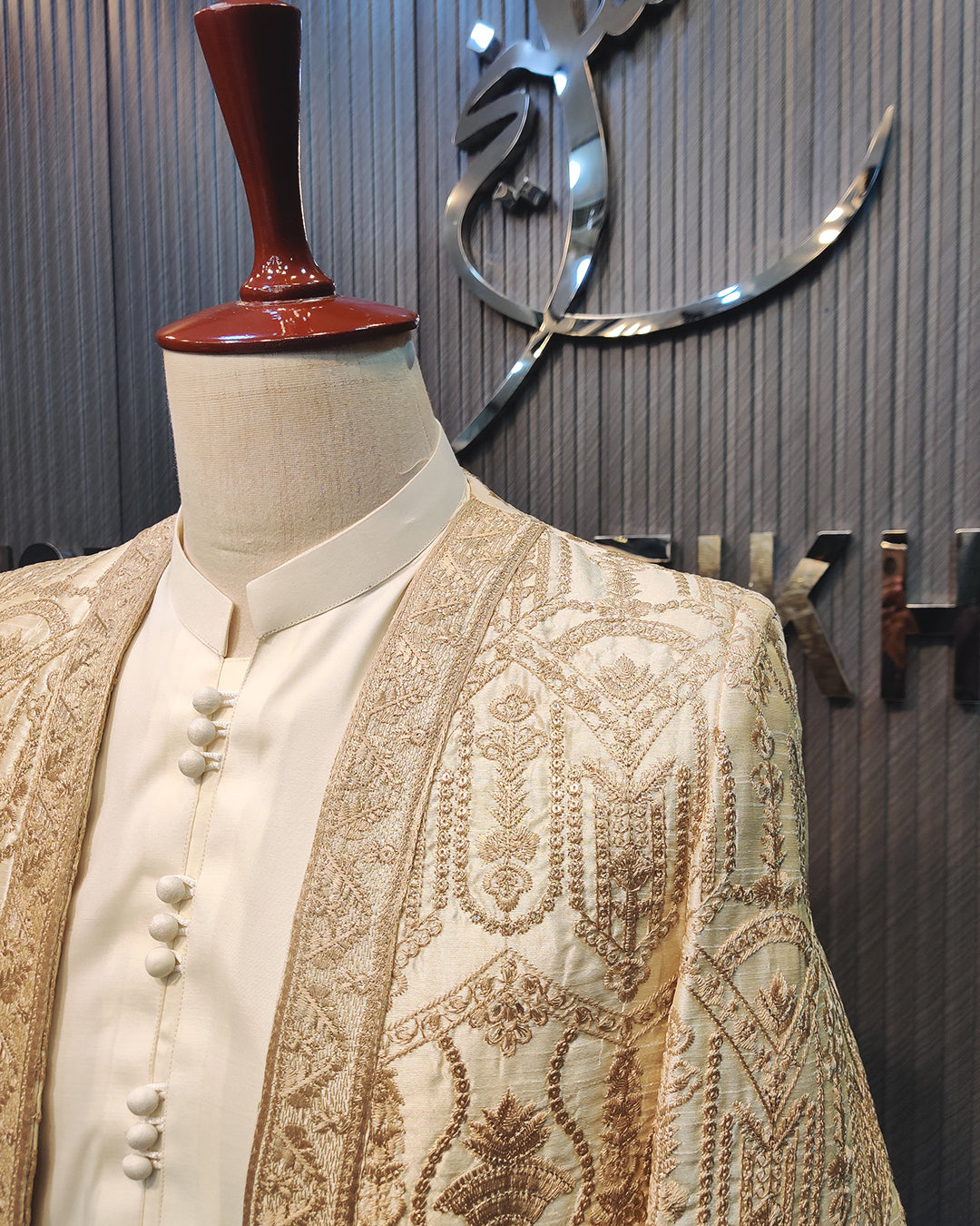 Ivory Embroidered Prince Coat