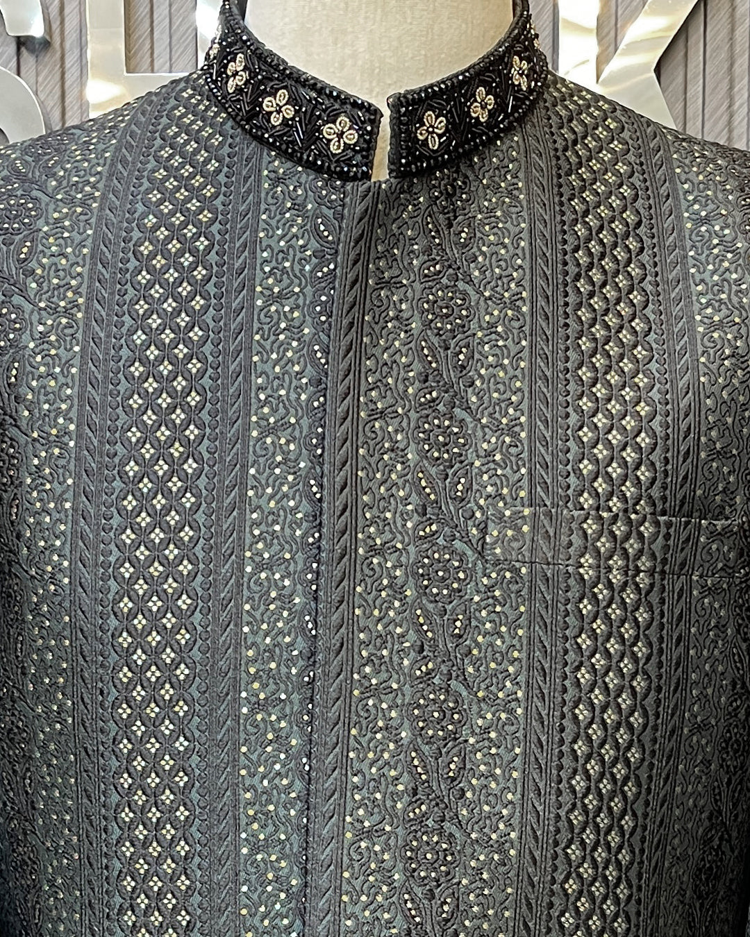 Charcoal Textured Prince Coat