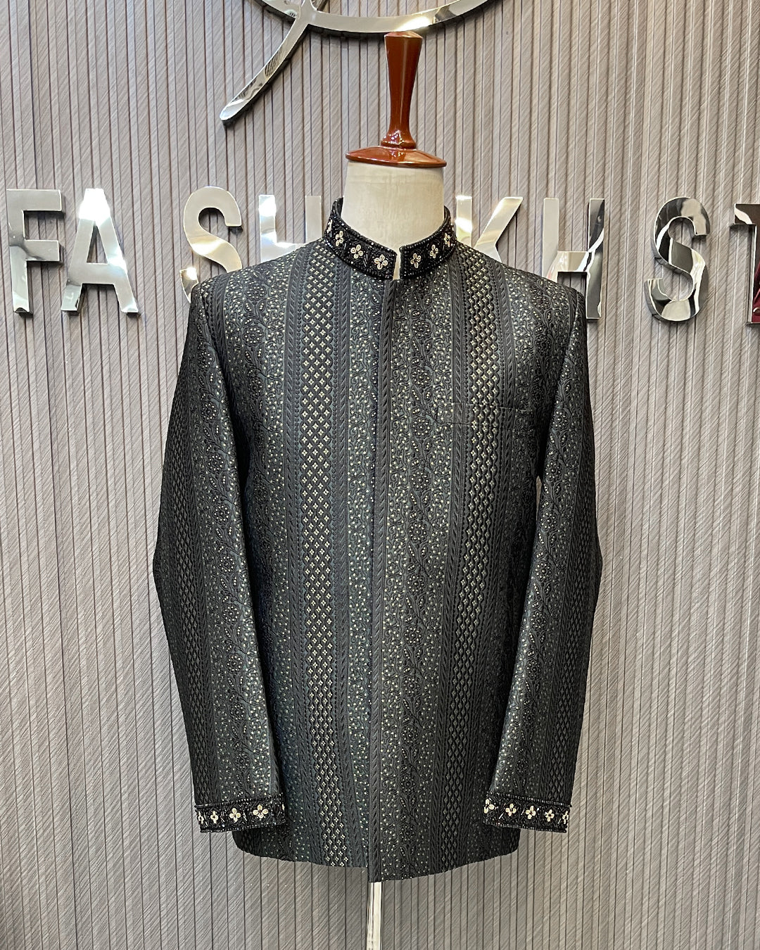 Charcoal Textured Prince Coat