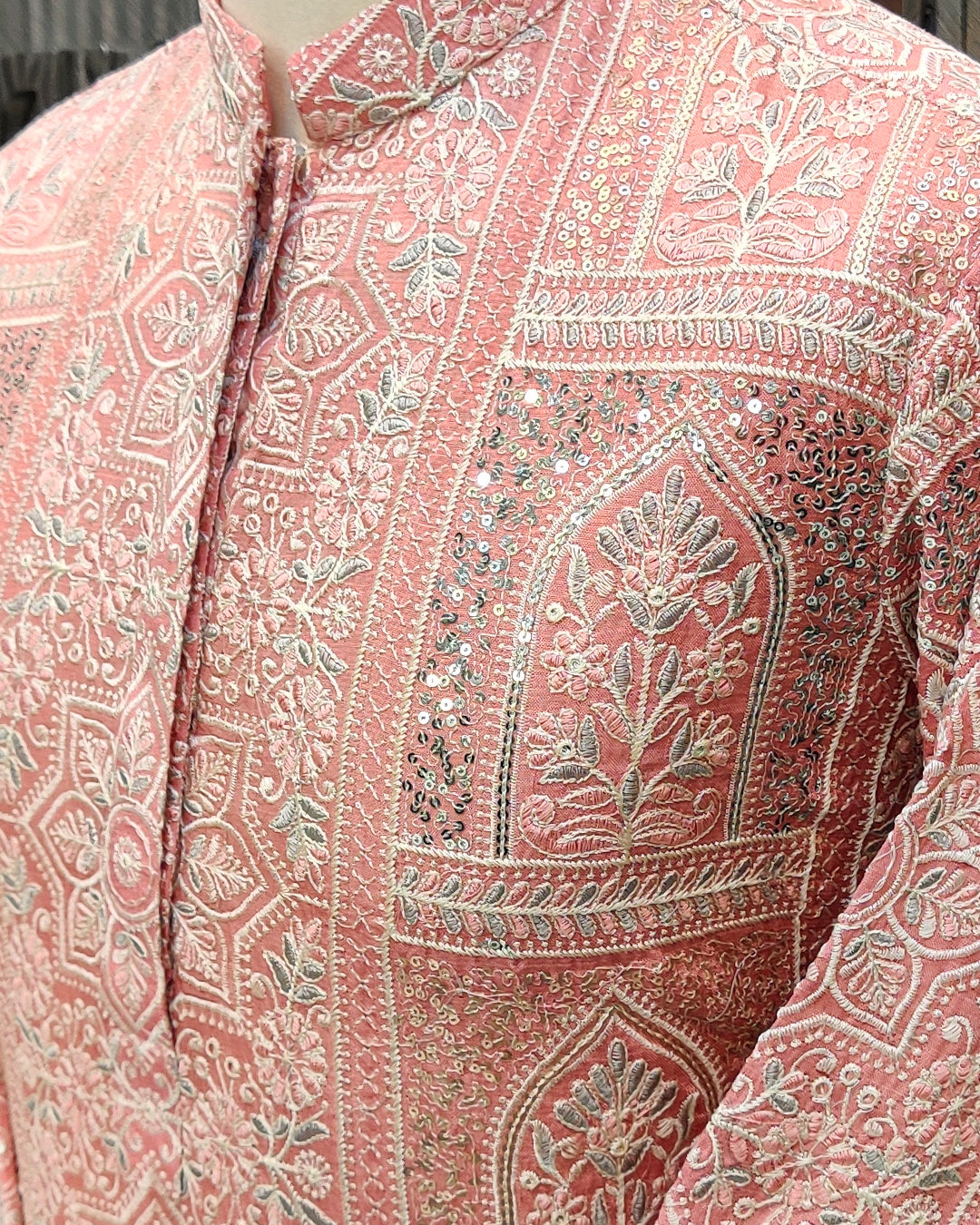 Peach Embroidered Kurta Salwar – Premium Men’s Festive Wear