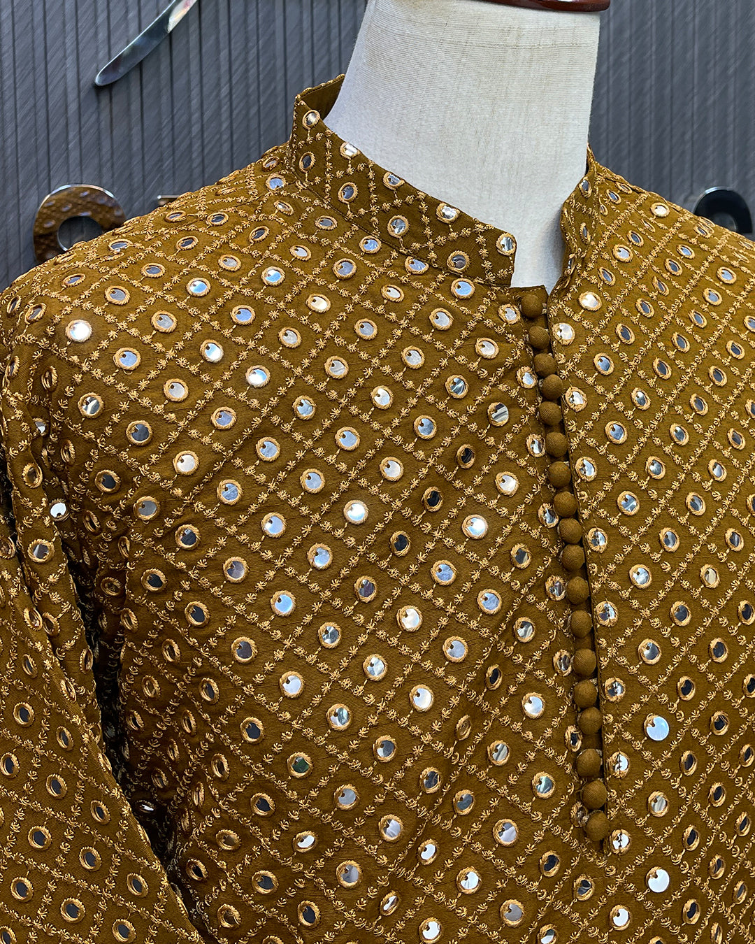 Mustard Gold Embroidered Kurta Pajama – Premium Men’s Festive Wear