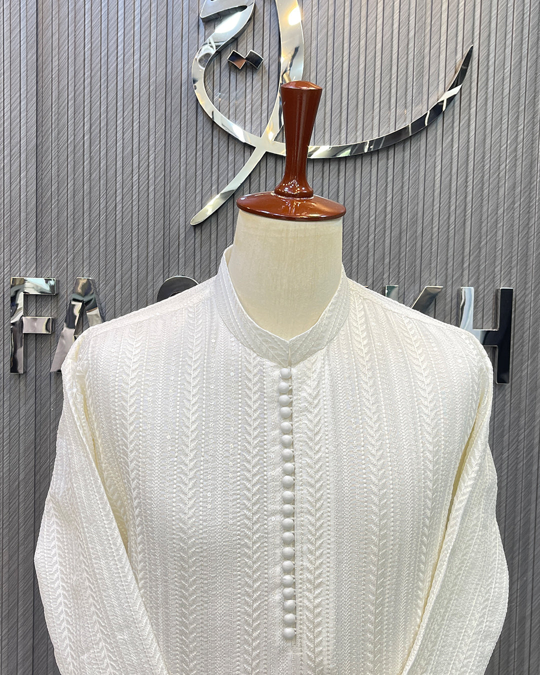 White Textured Kurta Pajama – Premium Traditional Wear