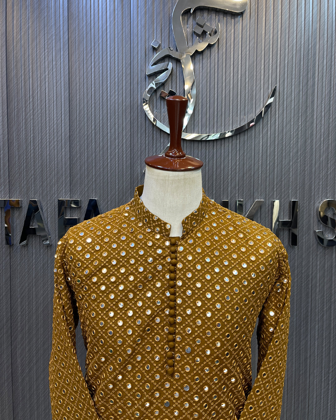 Mustard Gold Embroidered Kurta Pajama – Premium Men’s Festive Wear