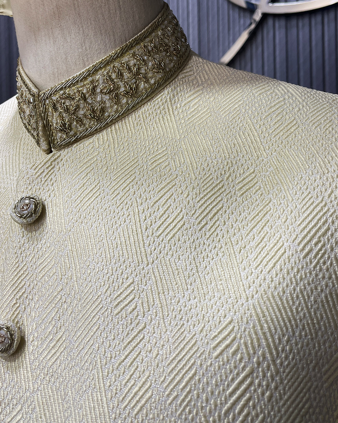 Ivory Royal Textured Sherwani