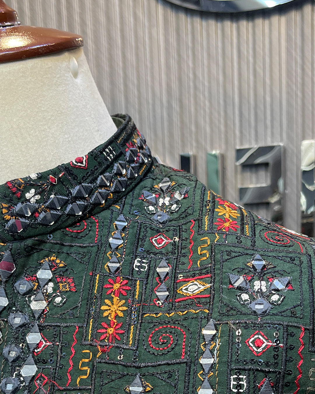 Fancy Handwork Green Prince Coat