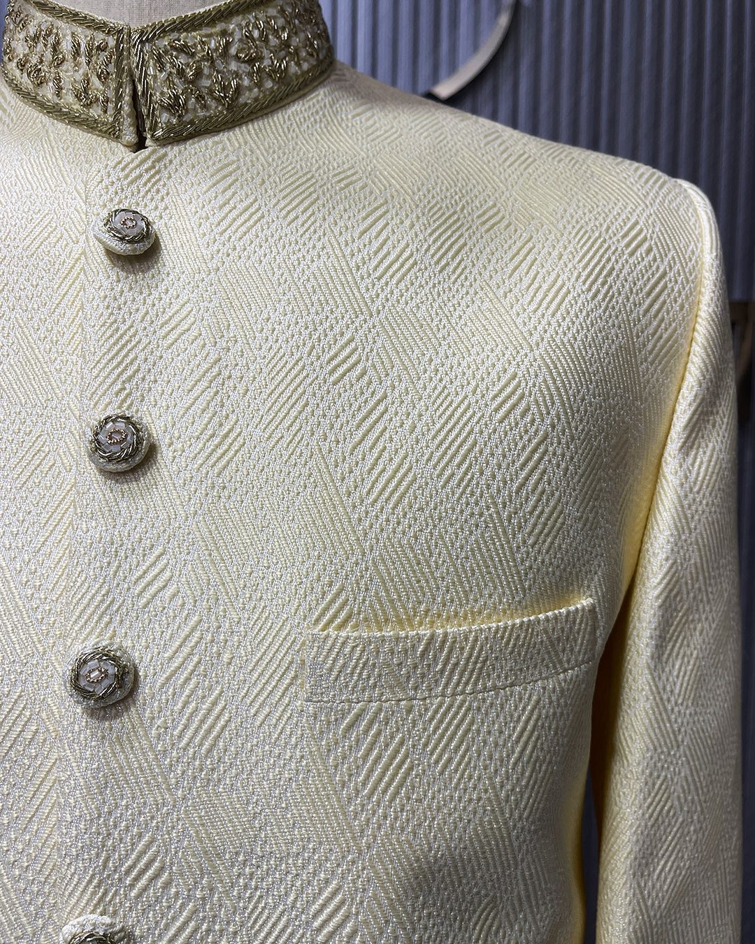 Ivory Royal Textured Sherwani