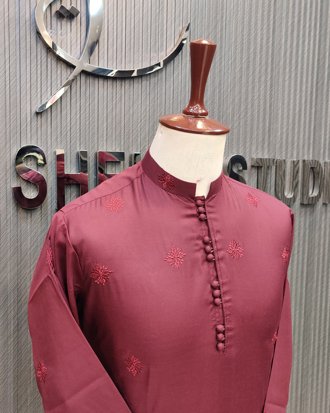 Maroon Embroidered Kurta Pajama – Premium Men’s Festive Wear