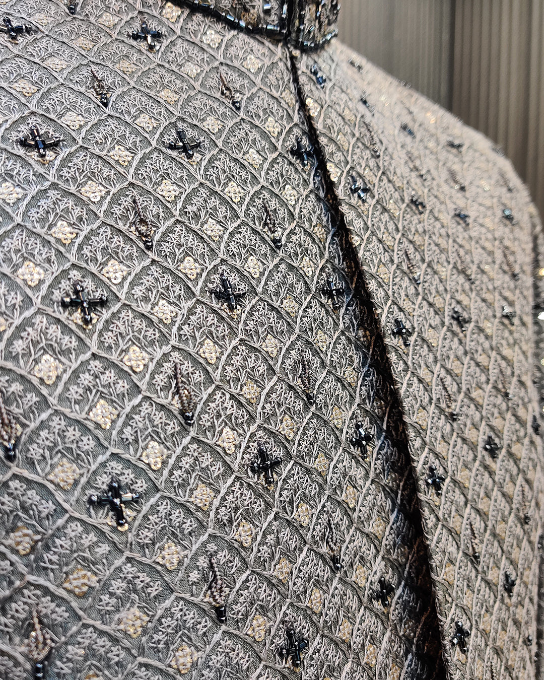 Silver Grey Handwork Sherwani