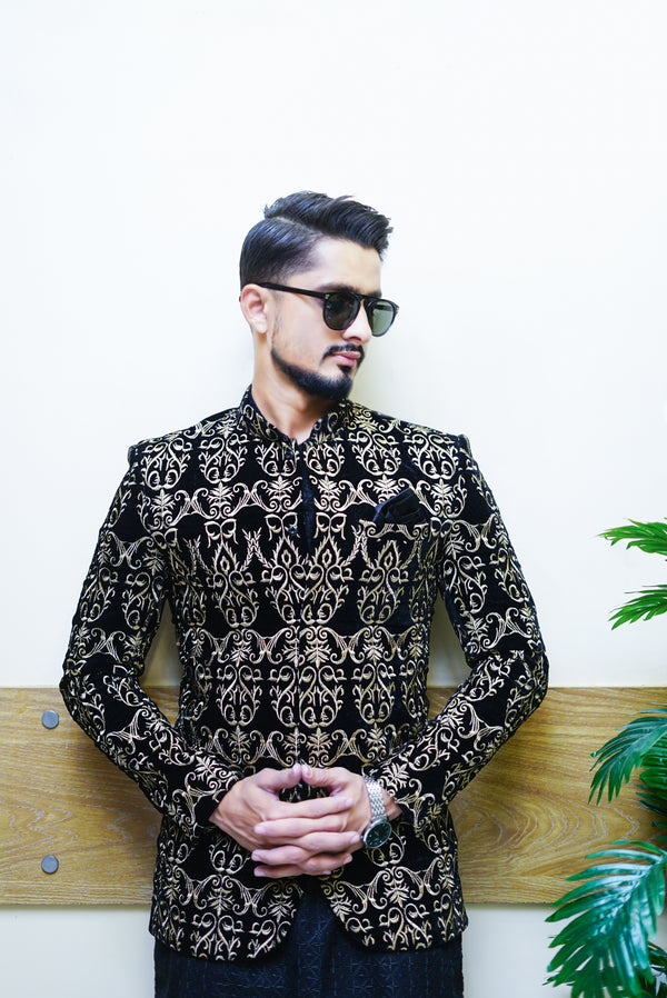 Valvet Embroidery Prince Coat