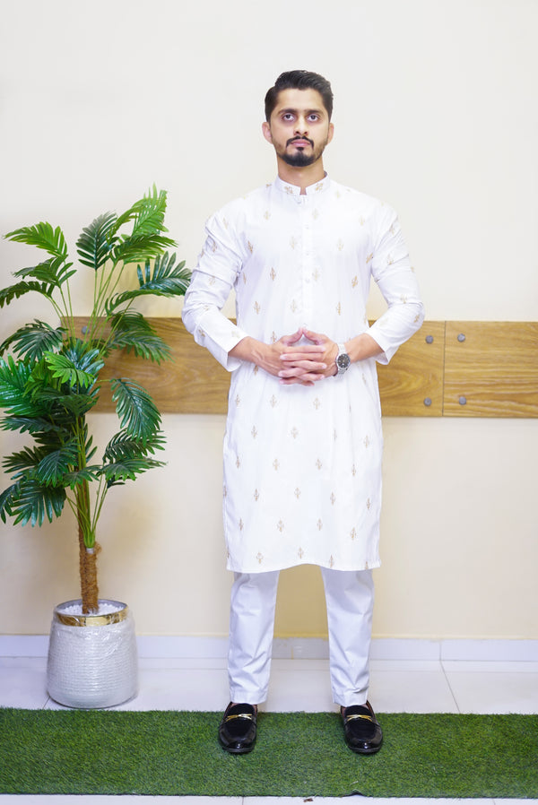 Embroidered Butie Kurta Pajama