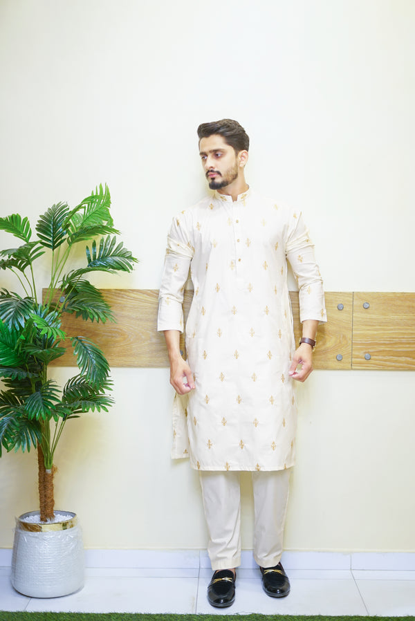 Embroidered Butie Kurta Pajama