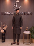 Dark Brown Handwork Waistcoat – Premium Men’s Traditional Wear