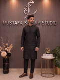 Black Textured Kurta Pajama – Premium Men’s Traditional Wear