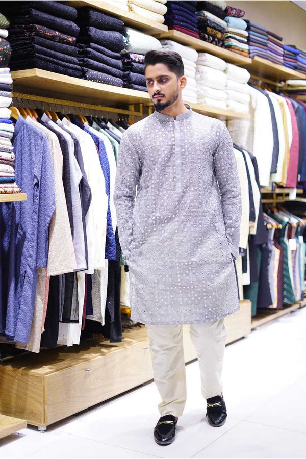 Foil Work Embroidered - Kurta Pajama