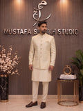 Ivory Textured Prince Coat