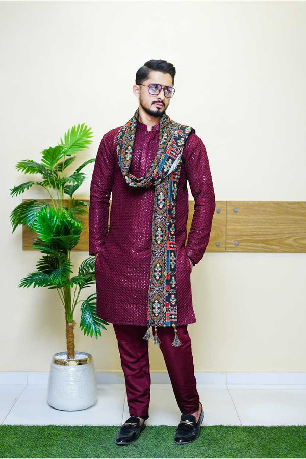 Embroidered Chamak Sitara- Kurta Pajama