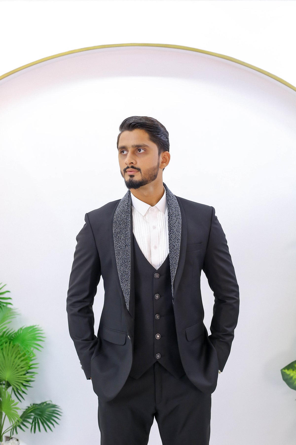 Handcrafted Luxury Black Tuxedo 3-Piece