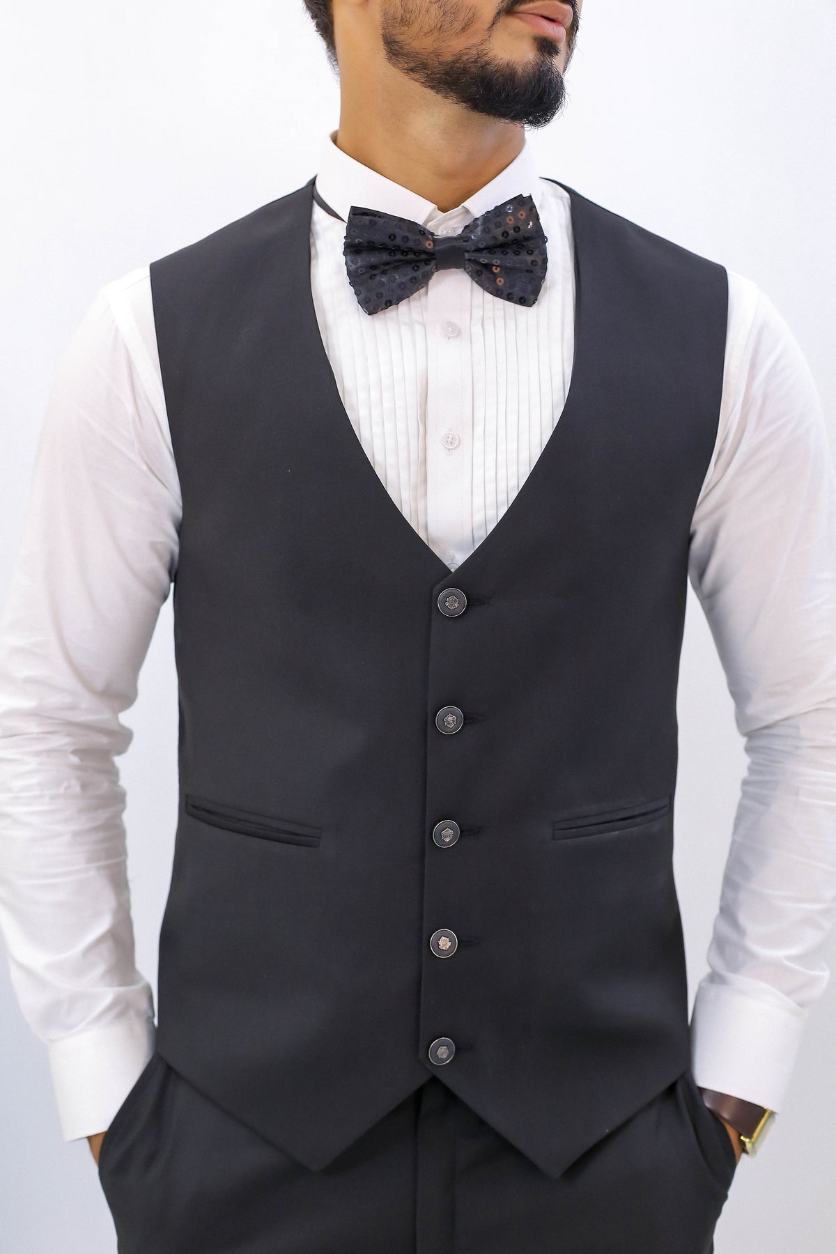 Handcrafted Luxury Black Tuxedo 3-Piece