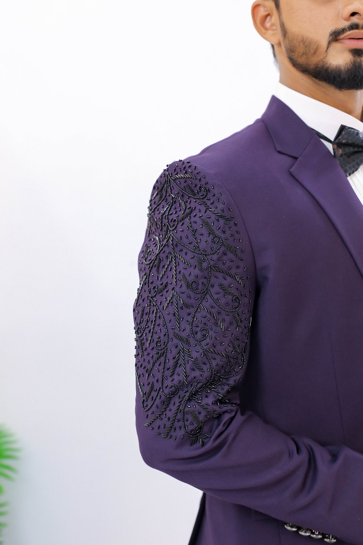 Handcrafted Dark Purple Italian Cut 3-Piece Suit