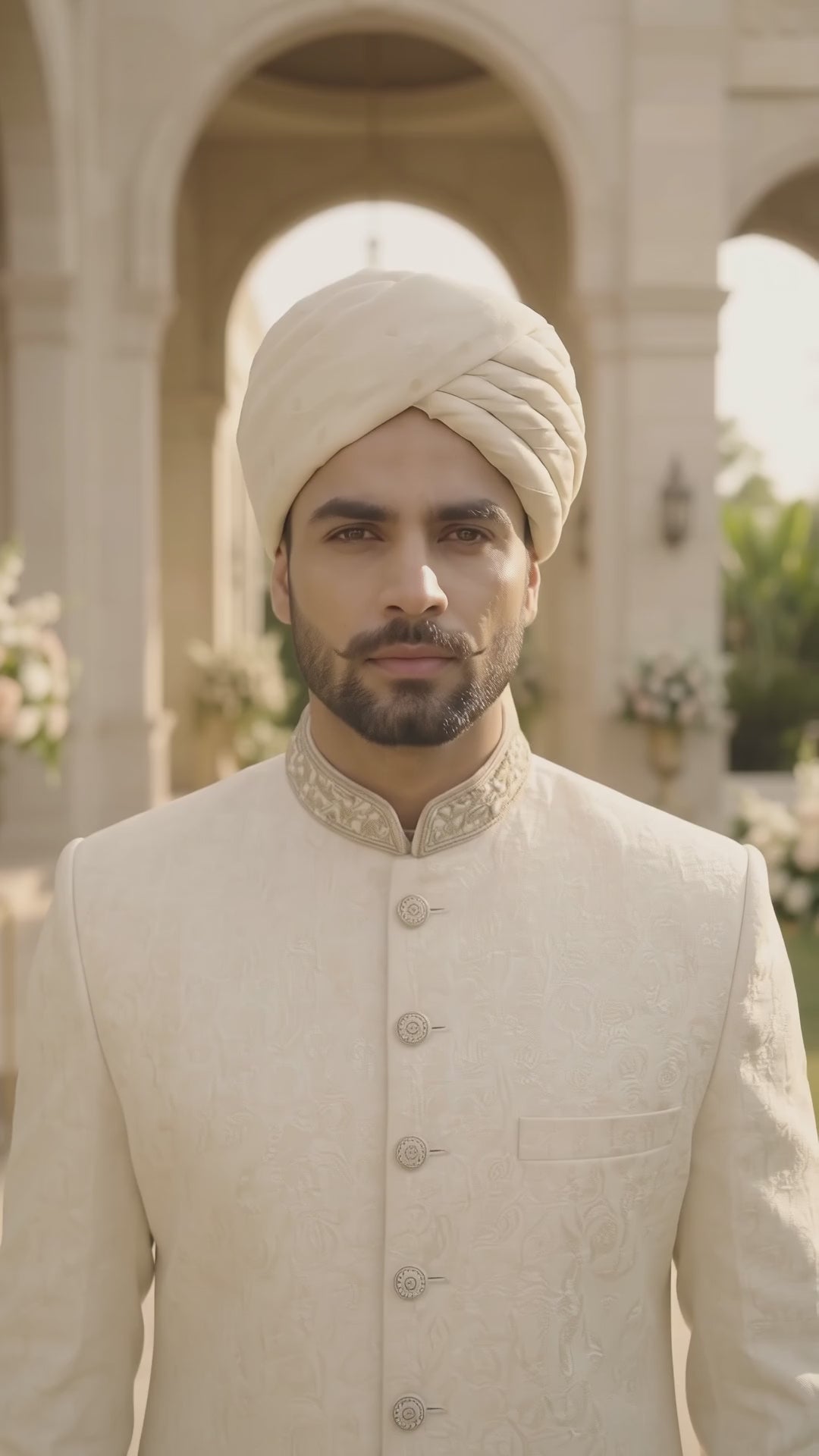 Ivory Royal Textured Sherwani